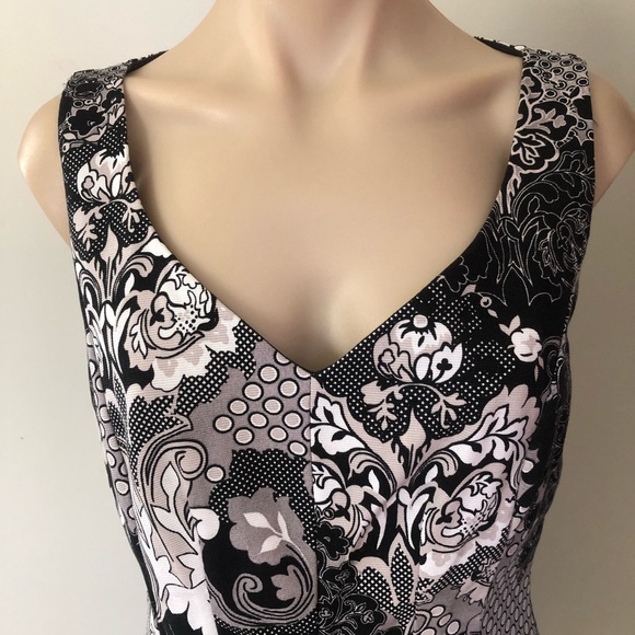 🌿 CUE 🌿 sleeveless floral fit and flare dress size 12 - Picture 5 of 10
